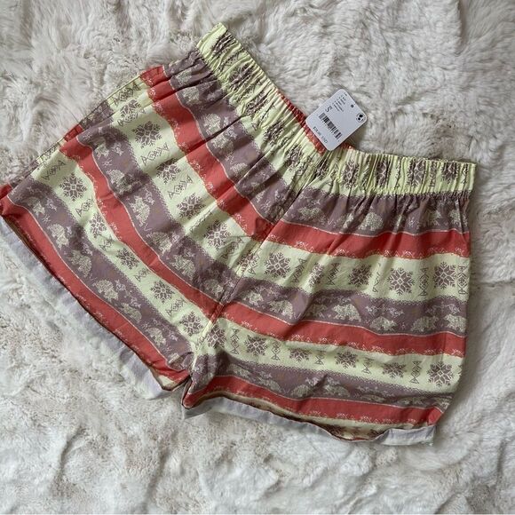 NWT free people intimates yellow and orange patterned long cuffed shorts - Picture 8 of 8